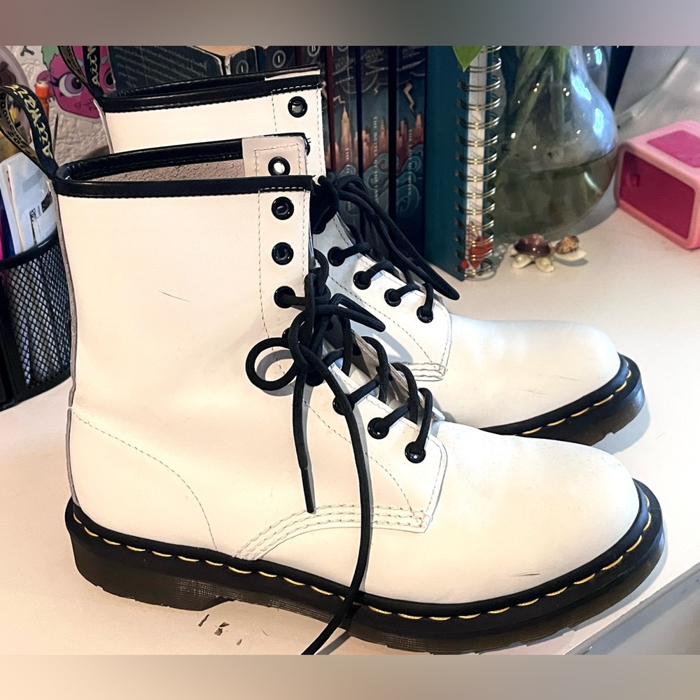 White Dr. Martens Boots